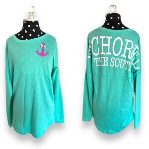 Red Camel Womens Shirt XS‎ Spirit Top Seafoam Green Anchored in the South Jersey